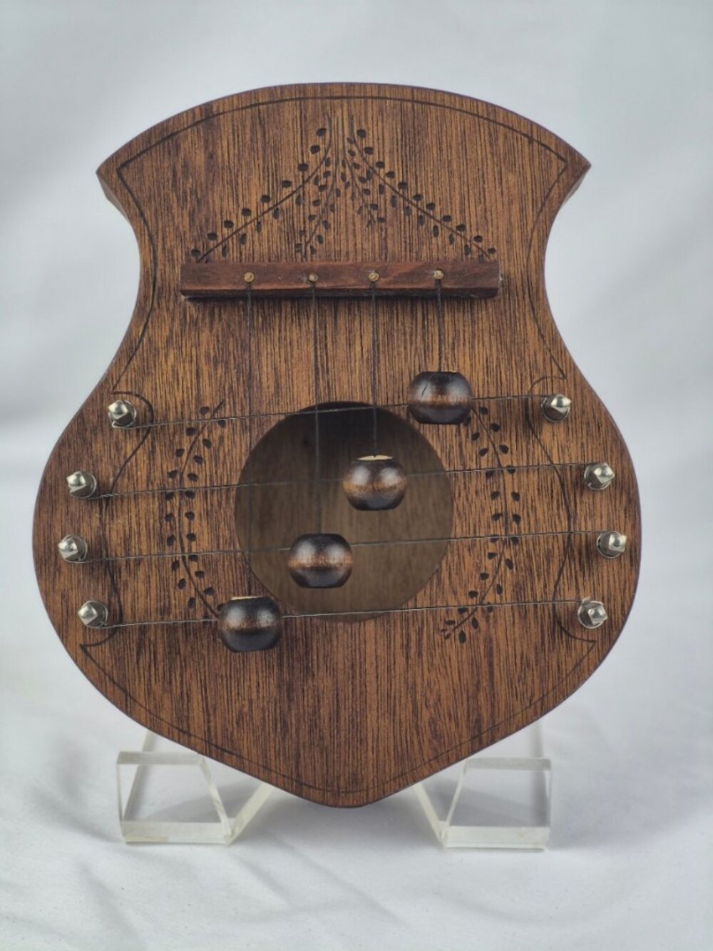 Vintage Wood Door Harp 4 Strings with Tuning Key